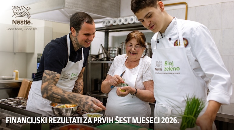 Nestl Ã je objavio financijske rezultate za prvih Å est mjeseci 2026 godine